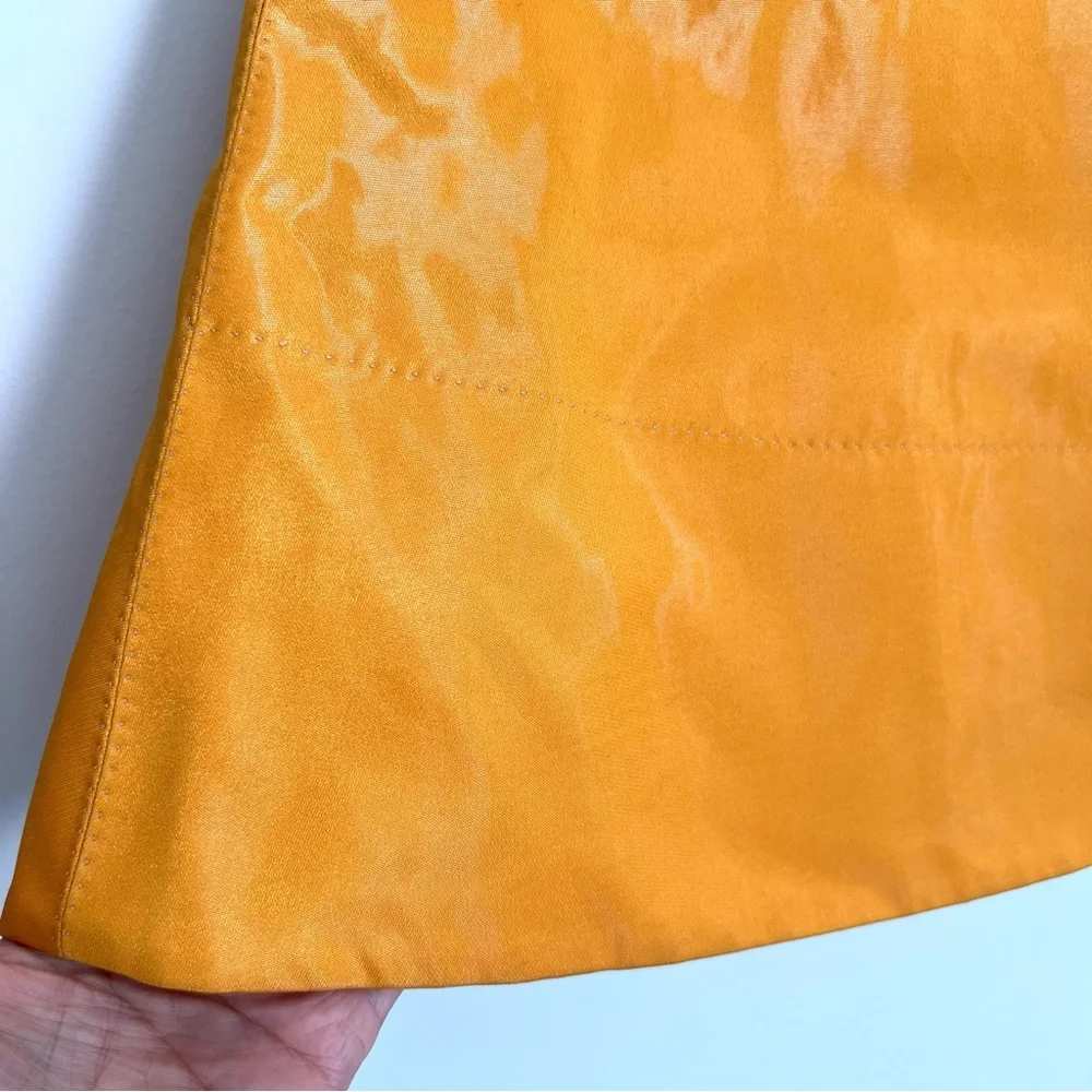 LOUIS VUITTON Mustard Shiny Cotton Blend A Line Mini Luxury Designer Skirt Sz 40